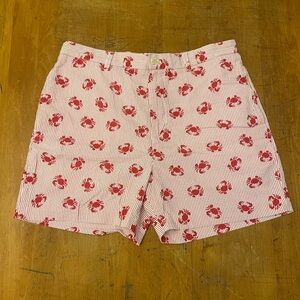Vineyard Vines Red and White Crab Print Shorts